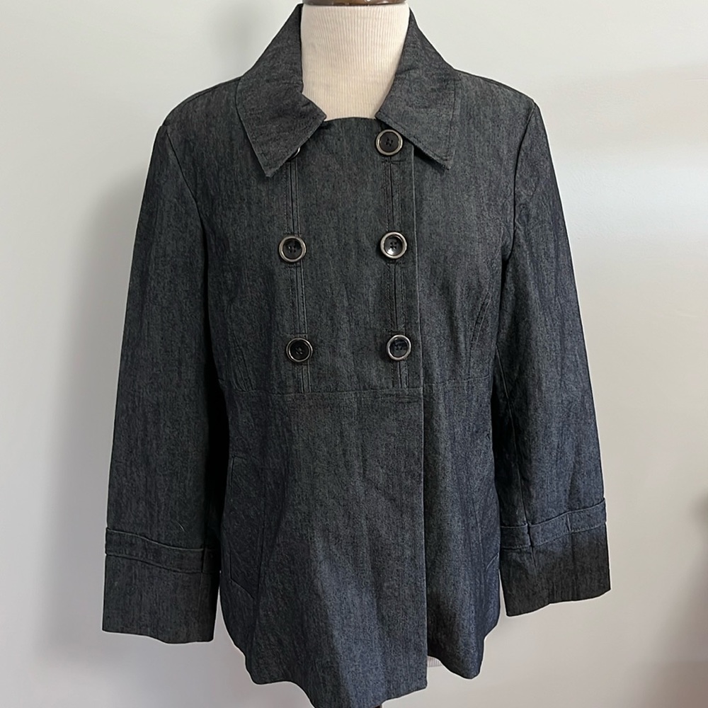Sandro Denim Chambray Double Breasted Jacket